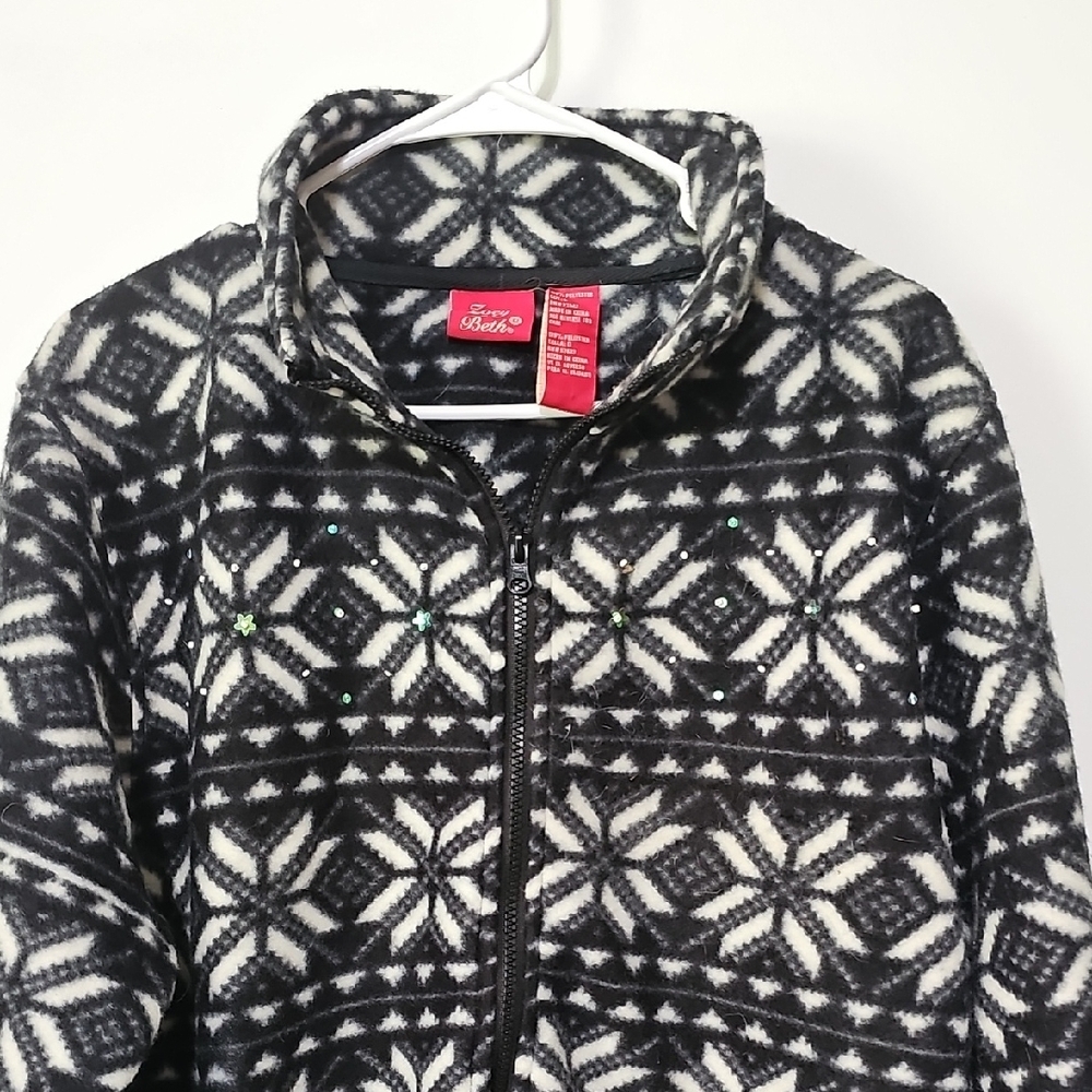 Eddie Bauer Black and White Fleece Jacket